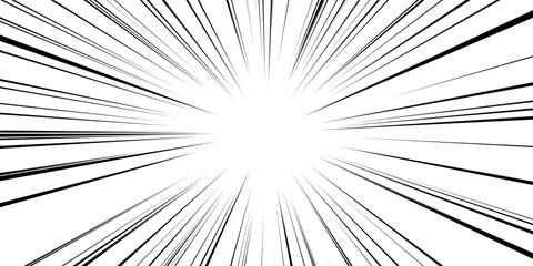 Obraz premium Line speed cartoon with effect comic manga and radial graphic action. Motion book design with element perspective sketch and fast hit art. Bomb strip line with burst hero effect.