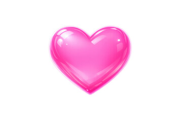 Obraz premium Pink glossy 3d heart icon expressing love, romance, and passion on valentine's day with a transparent background