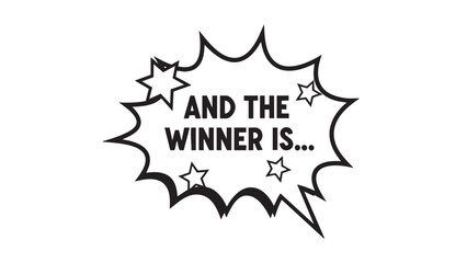 Obraz premium Hand drawn winner announcement banner with stars and ribbon design