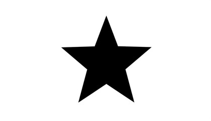 Simple black five-pointed star centered on a white background, creating a graphic, clean aesthetic