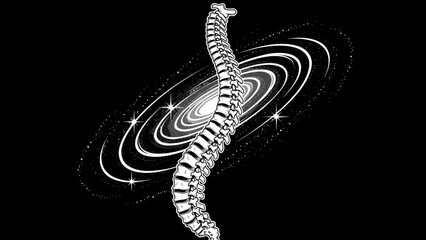 Human Spine Anatomy Vertebrae Structure Medical Illustration.