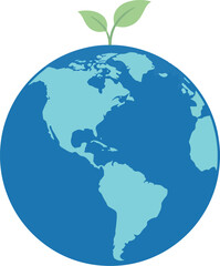 Ever Green Planet on Transparent Background Vector Illustration with Environment and Sustainability Concept