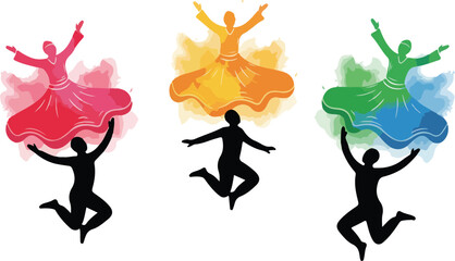 Happy Holi Vector on Transparent Background with Festival and Color Concept