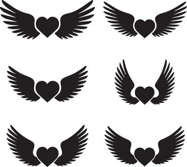 Fototapeta premium Heart Wings Icon