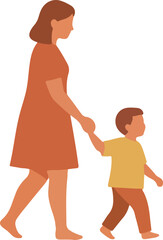 Happy Mothers Day Vector on Transparent Background with Love and Family Concept