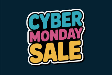 Cyber Monday Sale Colorful Text Graphic