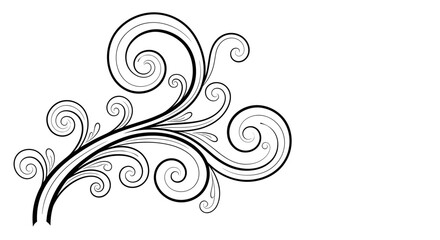 Elegant Swirling Floral Swirl Design Element.