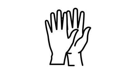 Obraz premium Line Art Icon of Two Hands Clapping Together.