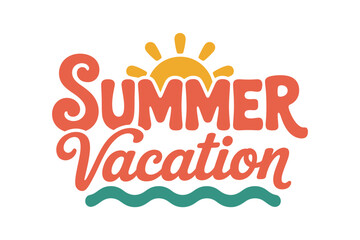 Colorful Summer Vacation Typography Design Element