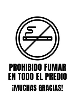 Prohibido fumar ,cartel 