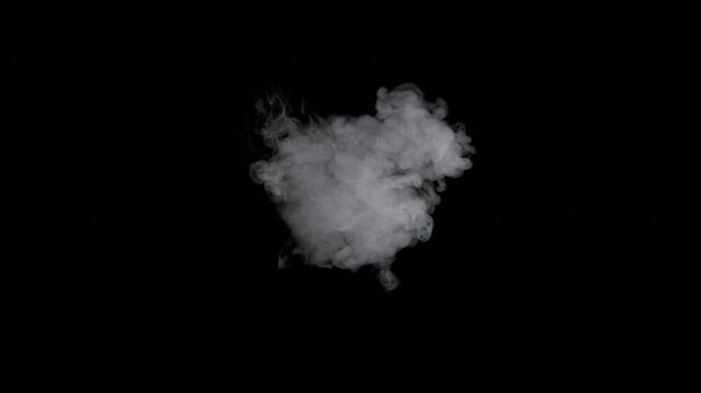 Super Slow Motion Shot of Real Smoke Spreading Towards Camera Isolated on Black at 1000fps.
