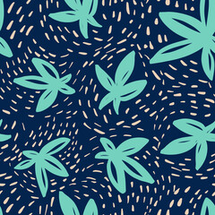 Fototapeta premium seamless floral pattern blue tone background backdrop for presentation