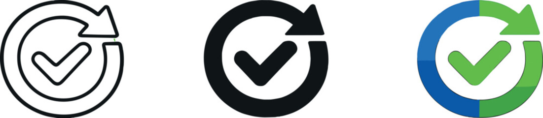 Reliable performance outcome visualized by a checkmarked circular loop icon indicating successful continuity planning and