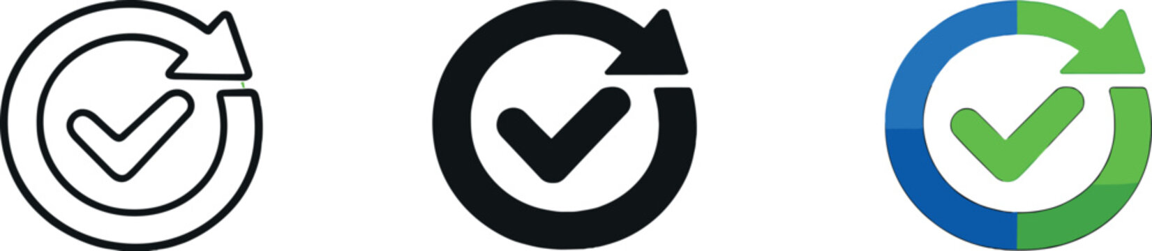 Reliable performance outcome visualized by a checkmarked circular loop icon indicating successful continuity planning and