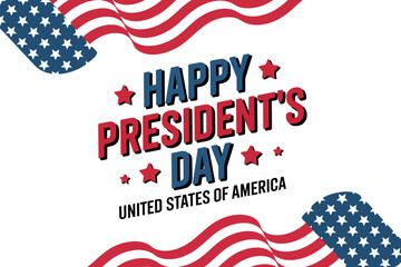 A colorful vector graphic celebrating President's Day in the United States of America