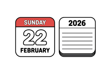 A minimalist vector graphic illustration of a calendar and notebook for planning and organization