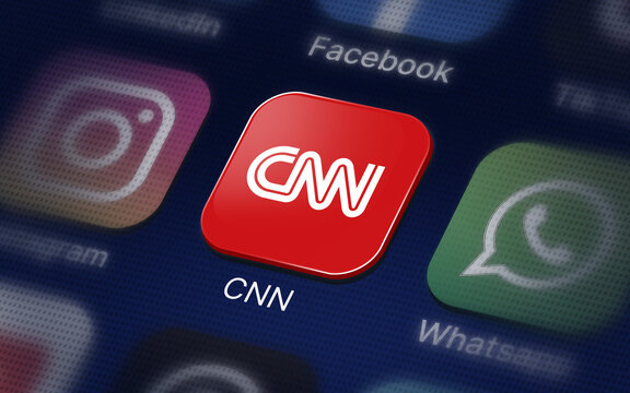 CNN company logo on the smartphone screen