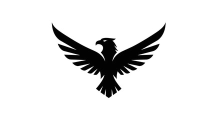 Obraz premium Silhouette of a Majestic Eagle with Wings Spread Wide.