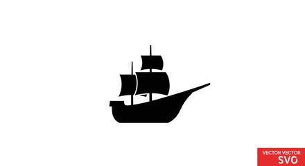 Obraz premium Silhouette of a majestic sailing ship with full sails.