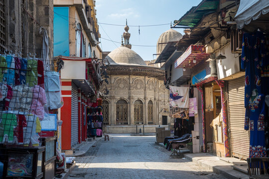 street view of cairo old town, egypt