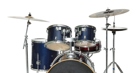 Fototapeta premium Drum kit isolated on white. Musical instruments