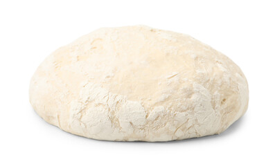 Fresh yeast dough with flour isolated on white