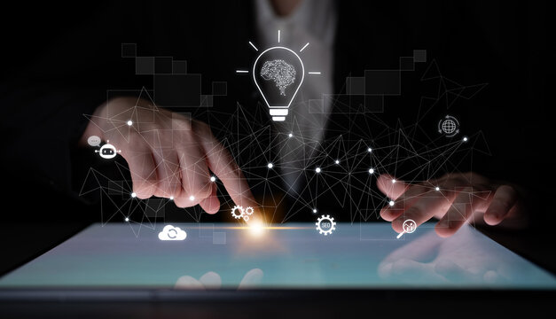 AI innovation with neural network and digital transformation. AI innovation drives automation, powers ideas, AI innovation enhances SEO, and AI innovation enables global connection. Latch - Powered by Adobe