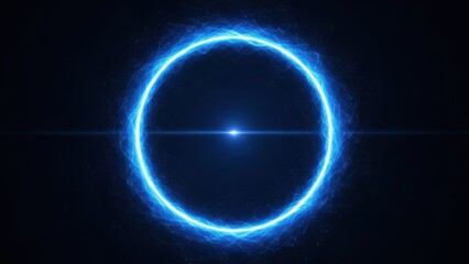 Obraz premium Vibrant blue energy circle glowing with electric light