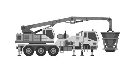 Fototapeta premium Dynamic Concrete Pump Truck Essential Heavy Equipment For Modern Building Projects