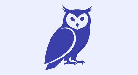 Obraz premium Blue owl silhouette illustration