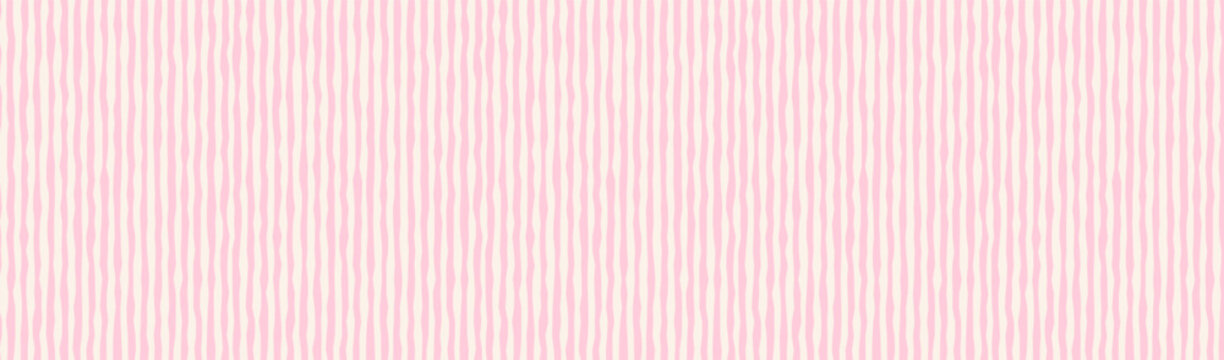 Hand-Drawn Pink and White Striped Pattern, Pastel Aesthetic Background for Stationery and Packaging, Cute Minimalist Wavy Stripes Texture, Girly Soft Pink Wallpaper.