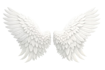 Fototapeta premium White angel wings creating a spiritual connection, symbolizing purity, divinity, freedom, and heavenly concepts