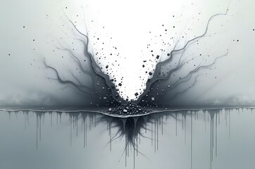 Fototapeta premium Abstract Explosion of Particles and Lines