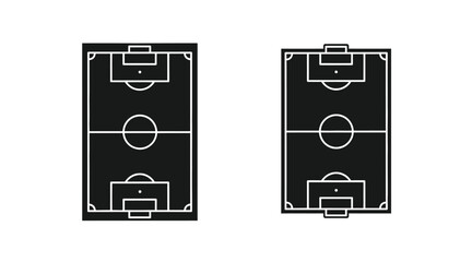 Aerial view of two soccer fields a distinct black and white silhouette © MDJAMAL