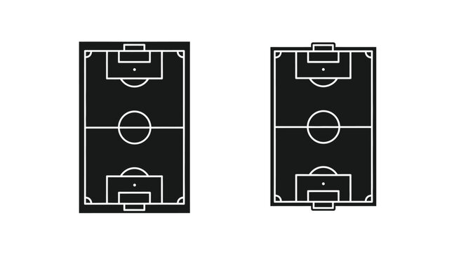 Aerial view of two soccer fields a distinct black and white silhouette