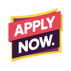 Obraz premium Colorful Apply Now Sign with Red, Purple, and Yellow
