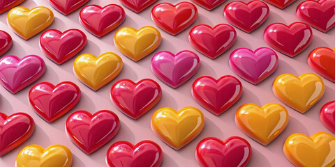 Obraz premium 3D Shiney Heart pattern Wallpaper