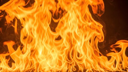 Fototapeta premium Intense blazing flames dancing in the dark