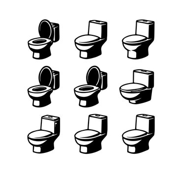 toilets vector icon set on a white background
Vector icon set
