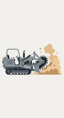 Heavy Duty Trenching Machine Excavating Earth For Underground Utilities