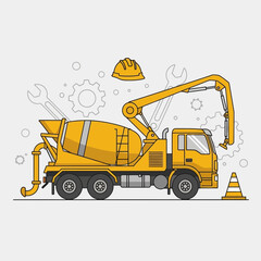 Heavy Duty Yellow Concrete Mixer Pump Truck Equipment For Infrastructure And Building Projects