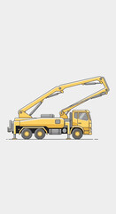 Heavy Duty Yellow Concrete Pump Truck Illustration Symbolizing Industrial Construction Projects