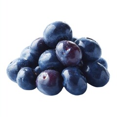 Fototapeta premium Fresh Blueberries Stacked Together on Isolated White Background Offering Healthy Snack Options and Natural Ingredients