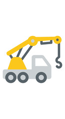 Industrial Heavy Duty Crane Truck Vector Illustration For Construction Site Projects