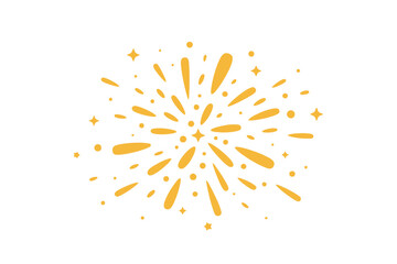 Obraz premium Vibrant Yellow Fireworks Explosion Graphic Element