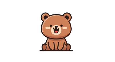 Cartoon bear character sitting upright © Bolilul