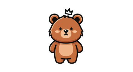 Cartoon bear character with crown © Bolilul