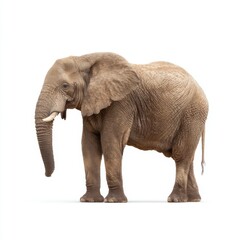 Obraz premium Majestic African Elephant Standing Gracefully in Natural Habitat with Detailed Texture and Strong Build