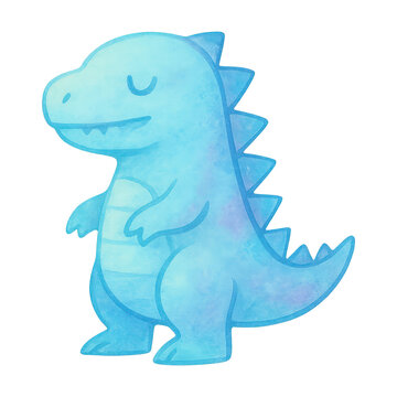 PNG Cute blue dinosaur illustration.