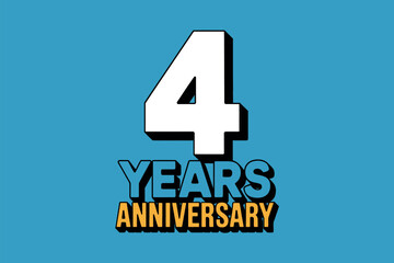 Four Years Anniversary Celebration Logo Design